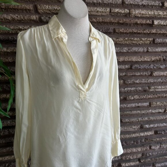 J. Crew Eco Cupro Blend Chamois Collared Popover Long Sleeve Top Size Medium - Picture 5 of 7